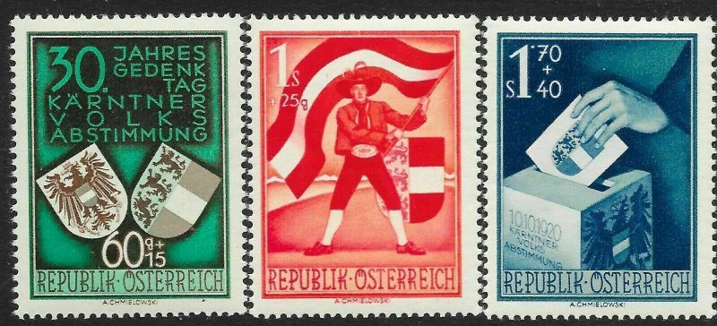 AUSTRIA SG1212/4 1950 PLEBISCITE MNH