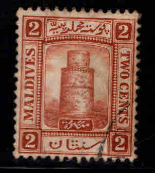 Maldive Islands Scott 7 Used 1909 Minaret of Juma Mosque stamp