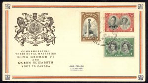 Canada Sc# 246-248 (cachet) Event Cover (q) Royal Train 1935 5.15 Royal Visit
