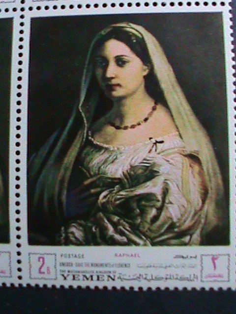 YEMEN-UNESCO-SAVE THE MONUMENT OF FLORENCE-PAINTINGS-MNH BLOCK OF 4 VERY FINE