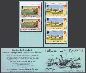 Isle of Man 13x2,21x3 in a booklet 20p,MNH. Bailiwick Issues,1973.Port Erin,