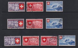 Switzerland  #247-255 used   1939  National exposition in 3 languages