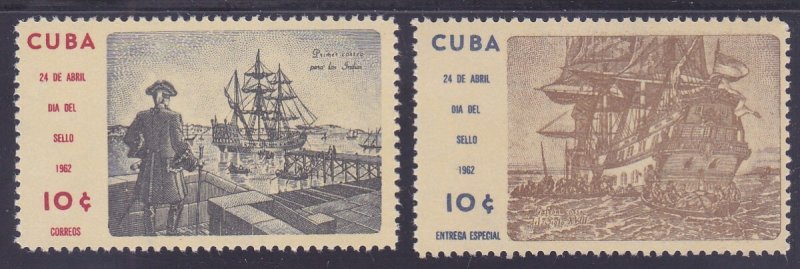 Cuba 709 & E32 MNH 1962 1st West Indies Packet Boat w/Special Delivery Issue VF