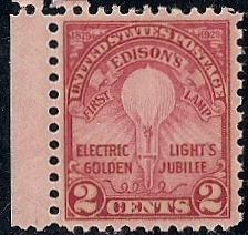 655 2 cent Edison  mint OG NH XXF