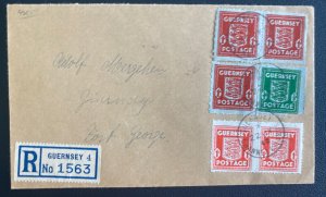 1942 Guernsey Channel Islands Occupation England Cover Local Sc#N4 N5 Blue Paper