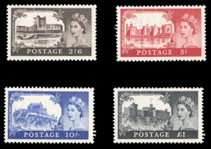 British Commonwealth - Great Britain #309-312 Cat$240, 1956 Castles, set of f...