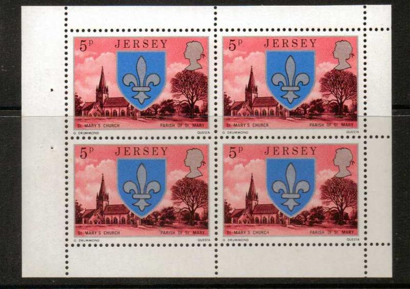 JERSEY SG139a 1976  DEFINITIVES  EX BOOKLET SHEETLET MNH