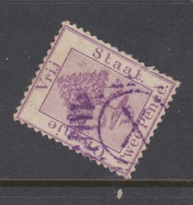 Orange Free State SG 49 used. 1883 2p pale mauve,  purple X cancel, sound