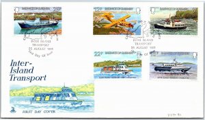 GUERNSEY - INTER-ISLAND TRANSPORT SET OF 5 ON CACHET FDC 1981