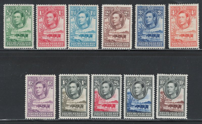 Bechuanaland 1938 King George VI Pictorials Scott # 124 - 136 MH
