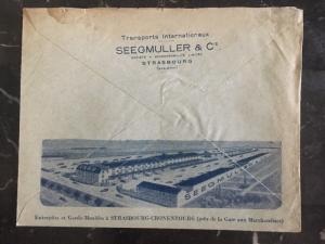 1934 Strasbourg France Commercial Cover Seegmuller & C Perfin Stamp