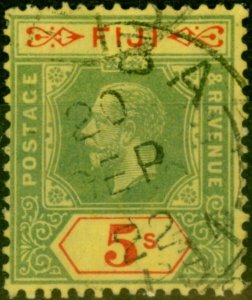 Fiji 1912 5s Green & Red-Yellow SG136 Fine Used