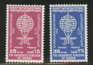 Jordan Scott 379-380 WHO Malaria set 1962 MNH**