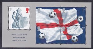 Great Britain 2056 MNH 2002 World Cup Soccer Championship Japan Souvenir sheet