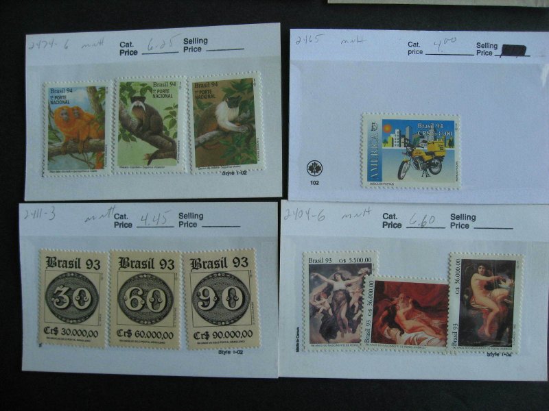 Brazil MNH collection assembled in sales cards etc 