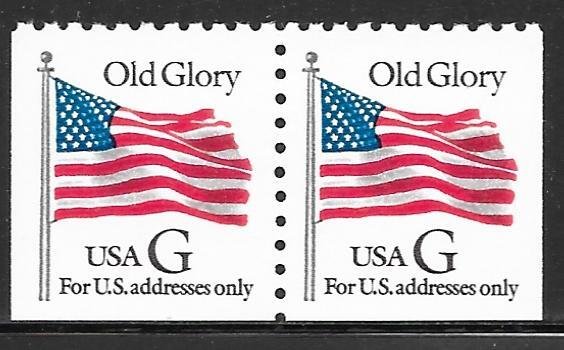 USA 2883: (32c) Old Glory, black G, BEP, booklet pair, MNH, VF