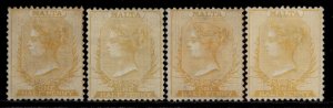 MALTA QV SG10-13, ½d SHADE VARIETIES, UNUSED. Cat £700.