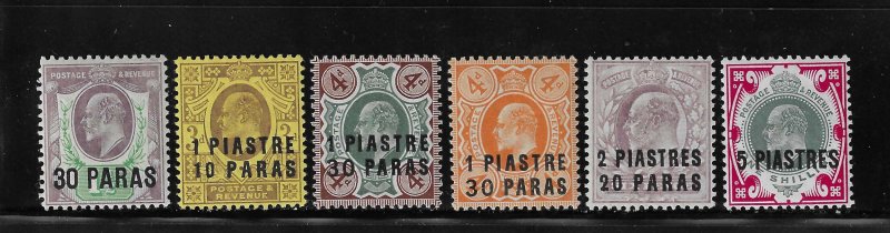 GREAT BRITAIN OFFICES IN TURKEY-SCOTT #26-31 1909 SURCHARGES- MINT LH