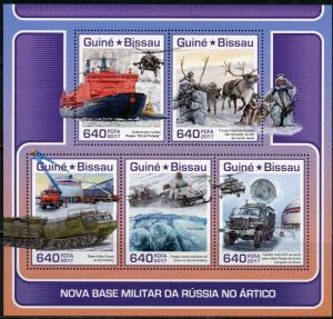 GUINEA BISSAU 2017 RUSSIAN ARTIC MILITARY BASE  SHEET  MINT NEVER HINGED