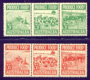 HALF-CAT BRITISH SALE: AUSTRALIA #252a, 255a Mint NH