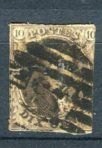 BELGIUM; 1850s classic Leopold Imperf issue used Shade of 10c. value Postmark