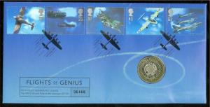 GREAT BRITAIN PHILATELIC NUMISMATIC 1997  FLIGHT OF GENIUS  COVER AS SHOWN