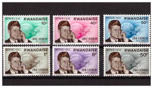 RWANDA 1965 J.F.Kennedy 6 values MNH
