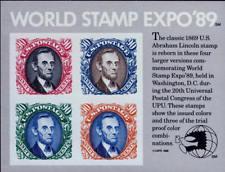 U.S.#2433  World Stamp Expo '89 90c, Pane of 4, MNH.