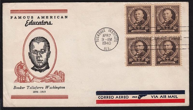 1940 Booker T Washington Sc 873-7 Linprint cachet