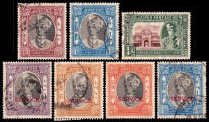 India -Jaipur Scott 36, 37A, 49, O13, O18, O23-O24 (1932-48) U G-F, CV $16.75 Q