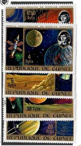 Guinea; Scott 653, 655-658; 1973; Used