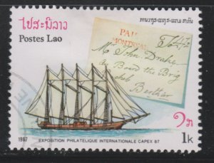 Laos 789 Packet Ships and Slampless Packet Letters 1987