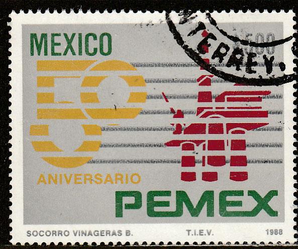 MEXICO 1537, Pemex 50th Anniversary. USED. F-VF. (801)