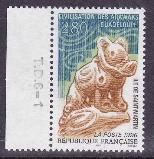 France 1996 Arawak Civilization, Saitnt Martin, ART  VF/NH Sheet Margin Single