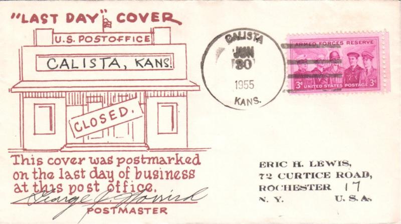 Calista KS Post Office Last Day - Eric Lewis Cover