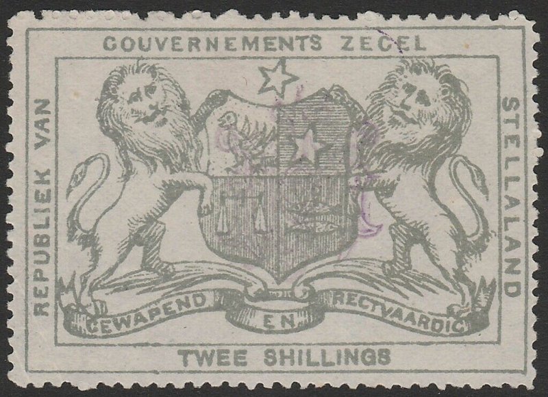 BECHUANALAND - STELLALAND 1886 Arms Revenue 2/- slate-grey, monogram h/s