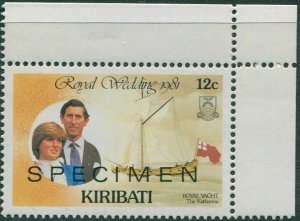 Kiribati 1981 SG149 12c Royal Yacht SPECIMEN ovpt MNH