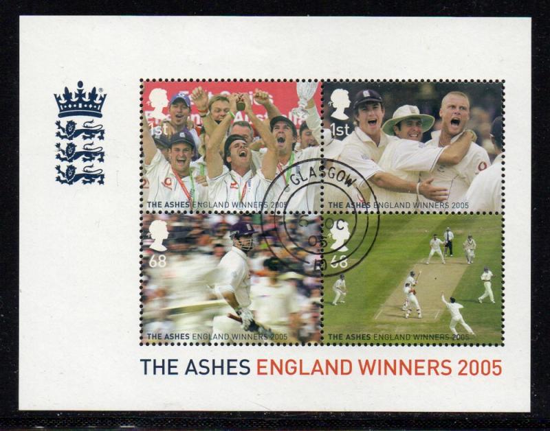 Great Britain Sc 2320 2005 The Ashes stamp sheet used