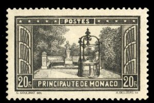 Monaco 130, $175, 1932 20fr black, hinged