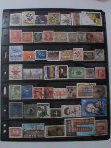 ​ WORLDWIDE-PROMOTE-4 PAGES FULL OF PICTORIALS, OVER 50 YEARS OLDDIE USED STAMPS