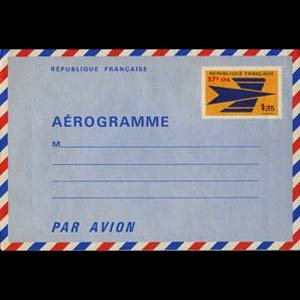 REUNION 1970 - Aerogramme-Stylized Bird Surch.57f