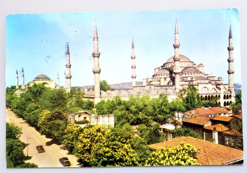 POSTCARD-ISTANBUL TURKEY, SULTAN AHMET (BLUE) MOSQUE-POSTED 1963
