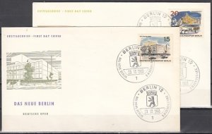 Germany, Scott cat. 9n224-9n225 only. Music Hall & Opera.. First day cover. ^