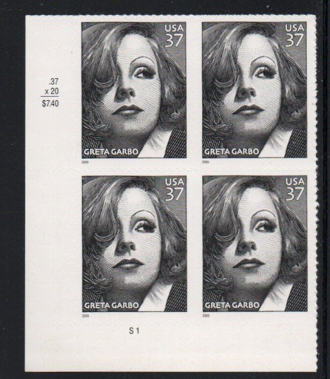 ALLY'S STAMPS US Plate Block Scott #3943 37c Greta Garbo [4] MNH F/VF [STK]