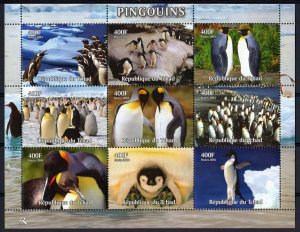 Chad 2004  PENGUINS Sheetlet Perforated (9) MNH