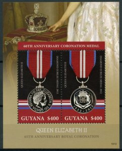 Guyana 2018 MNH Queen Elizabeth II Coronation 65th Ann 2v S/S IV Royalty Stamps