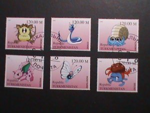 ​TURKMENISTAN -2000 LOVELY FAMPOUS POKEMON CTO FANCY POSTAL CANCEL VERY FINE