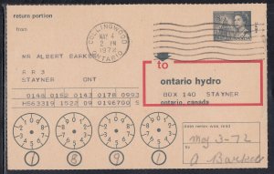 Canada - May 4, 1972 Collingwood, ON Ontario Hydro Card