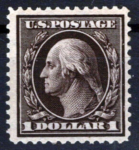 US 342 MLH VF $1 violet brown Washington Stamp perf 12 scarce ZAYIX 0424MAR0016