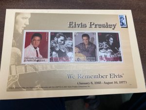 KAPPYS GRENADA CARRIACOU & PETITE MARTINIQUE ELVIS PRESLEY SOUVENIR SHEET  C30
